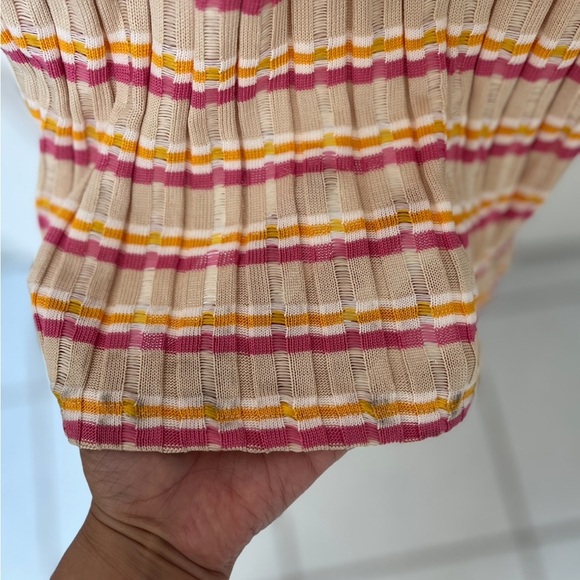 NWOT Zara Striped Ribbed Knit Polo Collar Midi Dress S - Picture 7 of 9